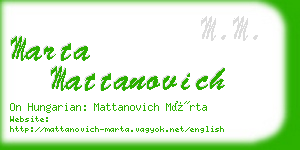 marta mattanovich business card